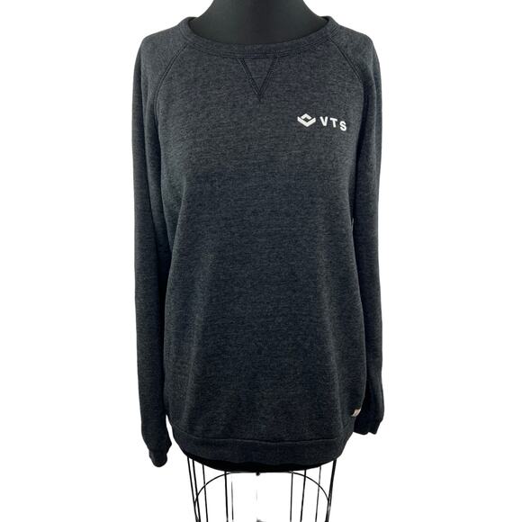 MARINE LAYER Black Top Fleece Lined Round Neck Raglan Sleeve Classic Sz Large L - Picture 1 of 9